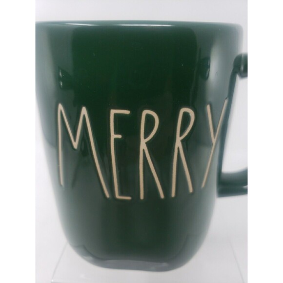 Rae Dunn MERRY Coffee Tea Mug Large Green Christmas New Ceramic - Picture 2 of 12